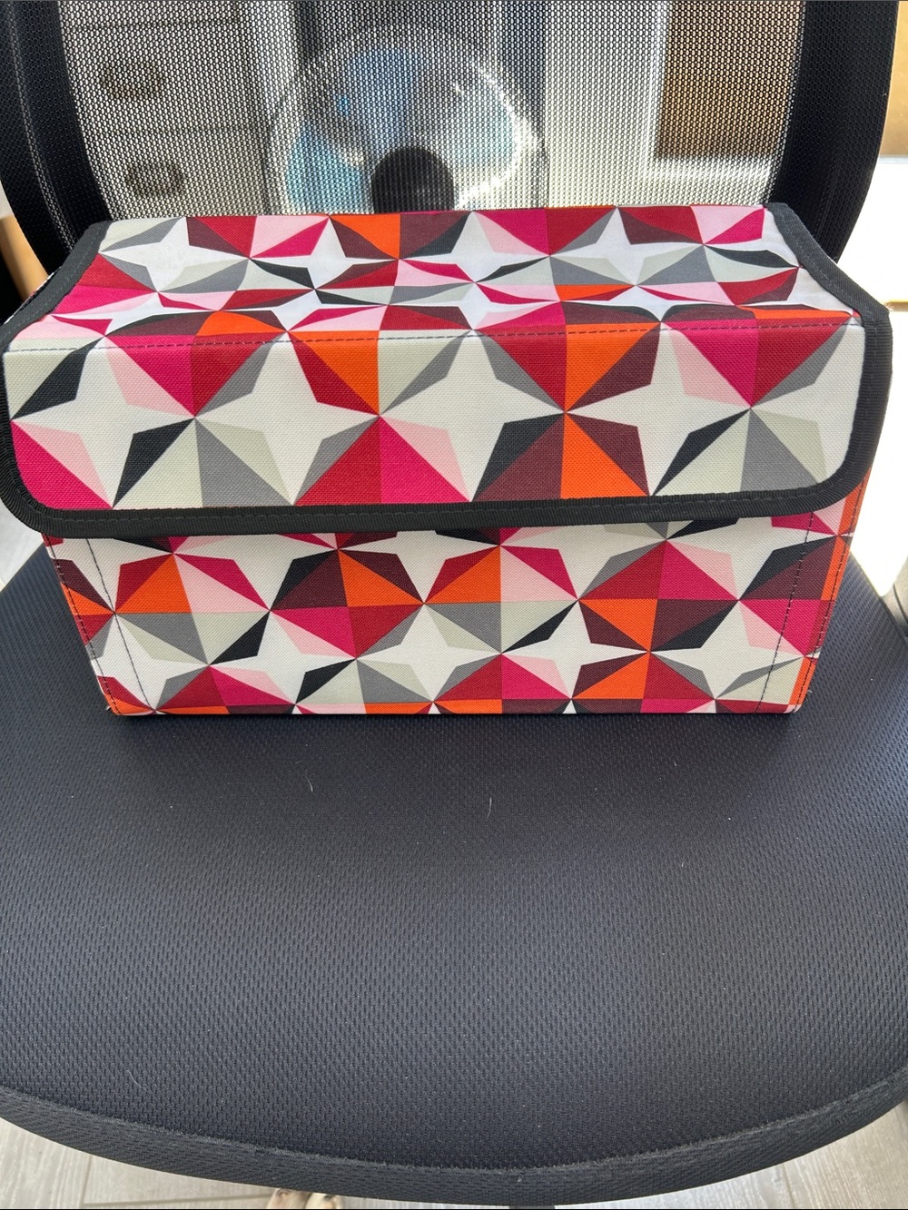 Thirty-one Geometric Storage Box. Collapsible when not in use. 12 x 6 x 5